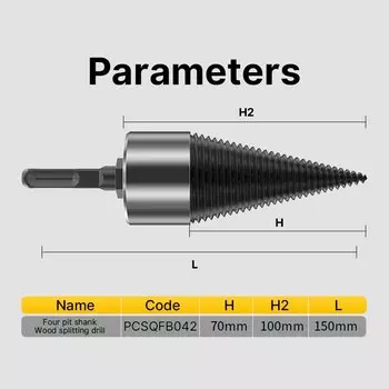 Разветвитель древесины HUHAO, спиральное сверло 150 мм, разрезное сверло для дров, винтовые конусы, бита, квадратная, круглая, шестигранная, для перфоратора