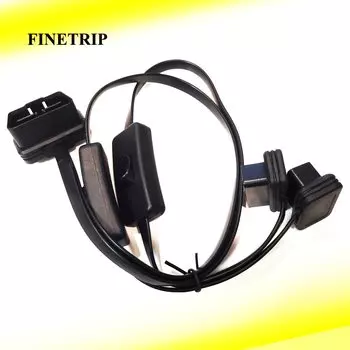 Разветвитель FINETRIP OBD 2, удлинитель от 1 до 2 с переключателем и кабелем Y, с двумя портами и гнездом для ELM327, автоматический диагностический сканер