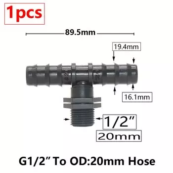 Разветвитель шланга KWZL 1/2 3/4", черный, пластик