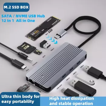 Разветвитель SSD SATA / NVME USB 3,0 C, 3,5 мм, 12 в 1 м