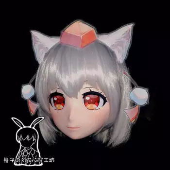 (RB658) Качественная полимерная женщина/девочка ручной работы 3/4 голова японского аниме мультяшный персонаж косплей Inubashiri Momizi маска кигуруми