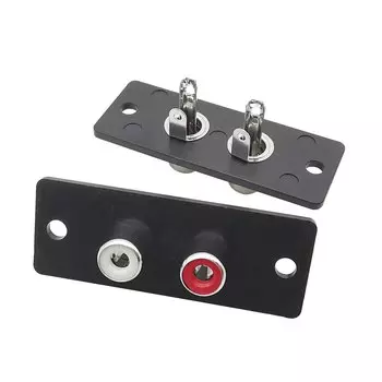 RCA гнездовой адаптер 2-контактный черный ALLiSHOP