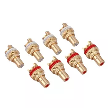 RCA разъемы 8 шт., красный + белый, медь