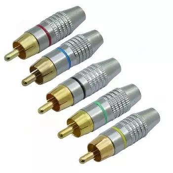RCA штекер аудио разъем золотистый винтовой без припоя