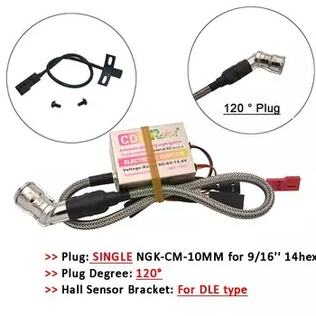 Rcexl одиночное и двойное зажигание CM6-10mm 90/ 120 градусов/Прямая Свеча зажигания специально для газового бензинового двигателя DLE