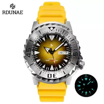 RDUNAE R5 Monster Watch Автоматические механические часы для мужчин NH35 с сапфировым стеклом BGW-9 Светящиеся наручные часы 150 м Водонепроницаемые часы