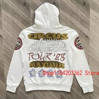 Real Photo UTOPIA толстовки с капюшоном High Street граффити принт рэпер пуловер для мужчин и женщин повседневная универсальная толстовка с капюшоном CACTUS JACK