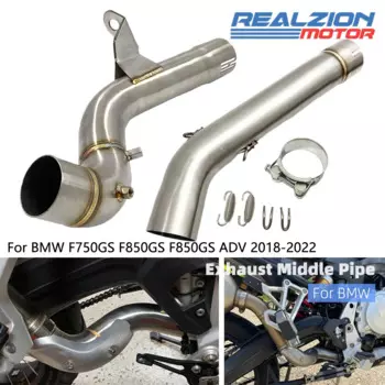 REALZION F750 GS средняя выхлопная труба для мотоцикла слипоны Соединительная труба для BMW F750GS F850GS F850GS ADV 2018-2022