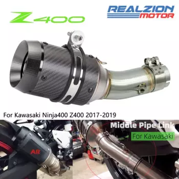 REALZION Ninja400 выхлопная система без шнуровки полный комплект Соединительная труба для мотоцикла средняя труба для Kawasaki Ninja 400 Z400 2017 2018 2019