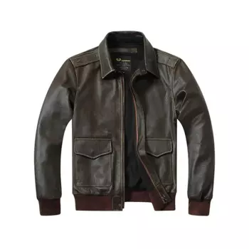 Редкая новая оливковая американская Классическая летная куртка-бомбер A2 из телячьей шкуры с лацканами для мужчин
