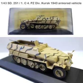 Редкий тонкий 1/43 SD. 251/1.C 4. PZ Div. Коллекционная модель из металлического сплава Kursk 1943