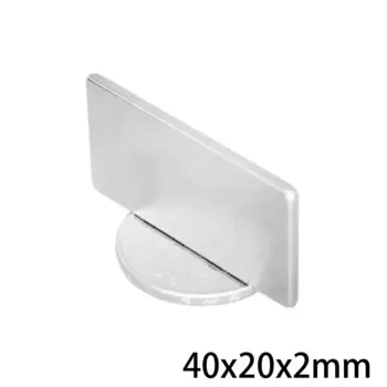 Редкоземельные магниты 40x20x2 мм, длинный прямоугольный магнит 40x20x2 мм, постоянный неодимовый магнит 40*20*2 мм
