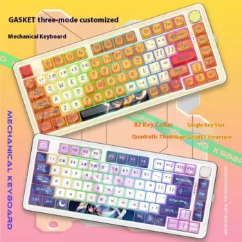 Redragon Ks82pro 82 клавиши, индивидуальная аниме-спортивная игровая клавиатура, трехрежимная проводная 2,4 беспроводная бесшумная механическая клавиатура для геймера