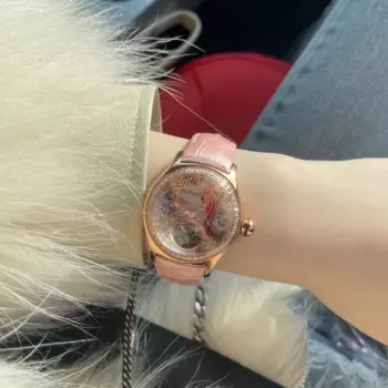 Reef Tiger Diamonds Модные часы Женские стальные ремешки из натуральной кожи Автоматические аналоговые часы Водонепроницаемые RGA7105