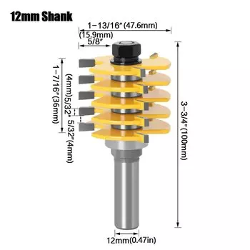 Регулируемая концевая фреза JGZUI, 5 лезвий, 3 канавки, 8 дюймов