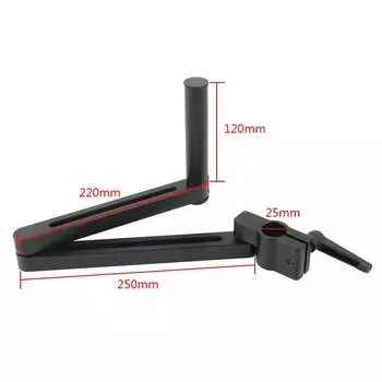 Поворотный рычаг микроскопа 25 мм 32 мм 360 ° Подвижный универсальный металлический кронштейн, складная колонна из алюминиевого сплава, металлический кронштейн