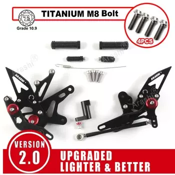 Регулируемая задняя часть Arashi Racing для KAWASAKI Ninja 400 2018 2019 2020 2021 2022 2023, подножки с ЧПУ, подножки Z 400 Z400/ABS