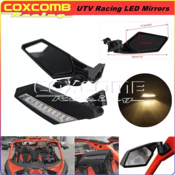 Регулируемое боковое зеркало для гонок по бездорожью UTV со светодиодный ным поворотным светильник лом для Can-Am Maverick X3 Max R 4x4 XDS XRS Turbo DPS 2017-2022