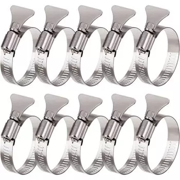 Регулируемые хомуты из нержавеющей стали 304, 10 шт., 6-44 мм