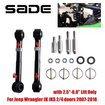 Регулируемые передние ступенчатые звенья для разбора звеньев для Jeep Wrangler JK JKS 2/4, двери 2007-2018, автомобильные детали из нержавеющей стали, подъемники 2,5-6 дюймов