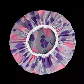 Регулируемые шапочки для душа с принтом, водонепроницаемые и многоразовые с резинкой для женских товаров для ванной комнаты в спа-салоне