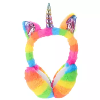 Регулируемые зимние наушники с единорогом, волосатый портативный плюшевый повязка на голову для девочек и девочек