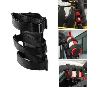 Регулируемый Черный/красный Держатель Огнетушителя С Ремешком Для Jeep Wrangler JK JKU TJ CJ YJ LJ JL JLU — Нейлоновая Внутре...