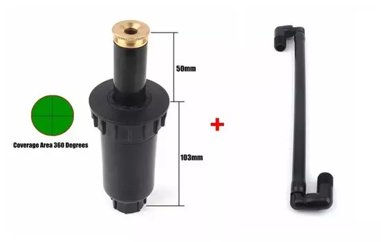 Регулируемый всплывающий спринклер NuoNuoWell, медный, 1/2", 90-360 градусов