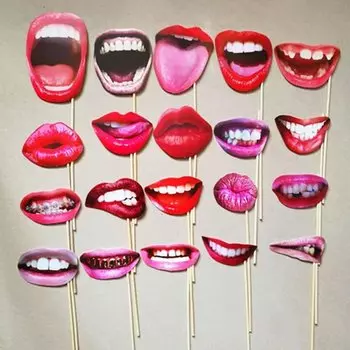 Реквизит для фотобудки "Funny Lips", набор из 20 штук