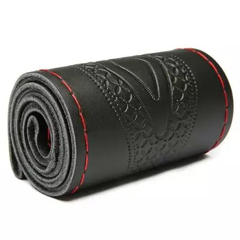 Рельефная оплетка из натуральной кожи для рулевого колеса с иглами и ниткой 37, 38 см, Стайлинг автомобиля