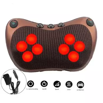 Релаксационная массажная подушка, электрическая подушка для головы, плеч, спины, разминающая инфракрасная терапевтическая подушка, массажер для шеи шиацу