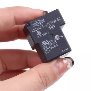 Реле электромагнитное, 4 контакта, 12 В, 832A-1A-F-C-B, 12 в пост. Тока, 30 А, 2 шт.