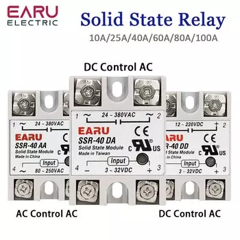 Реле EARUELECTRIC SSR 10/25/40/60/80/100A DA/AA/DD для контроля температуры