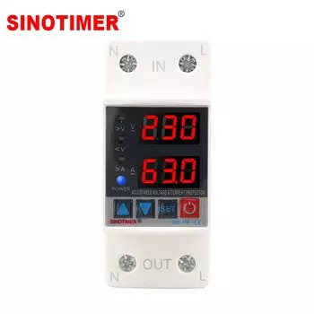 Реле напряжения SINOTIMER Мини 220В 63А 40А