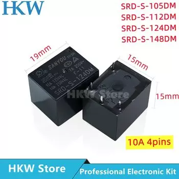 реле SANYOU SRD-S-105DM SRD-S-112DM SRD-S-124DM SRD-S-148DM 5V 12V 24V 48V 10A 250VAC 4PIN реле Relais
