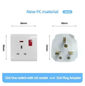 Реле тока Herepow 32A с розеткой стандарта Великобритании, патч-панель, Многоконтактный адаптер для электрического подключения