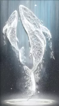 RELIABLI ART Лuminous Luxury Whale Print Canvas Painting