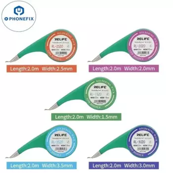 RELIFE Анти-тепловой фитиль для распайки 1.5 мм, 2 мм, 2.5 мм, 3 мм, 3.5 мм