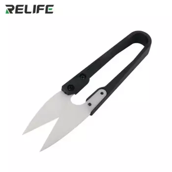 RELIFE RL-102 Изолированные керамические ножницы для ремонта мобильных телефонов, высокая твердость, острое лезвие, антистатический инструмент для резки кабеля аккумулятора