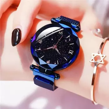 Reloj Mujer Роскошные женские часы со звездным небом, часы с магнитным сетчатым ремешком, женские модные платья, наручные часы Zegarek Damski
