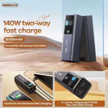 REMAX 140 Вт Power Bank Сверхбыстрая зарядка для iPhone 16 Pro MAX 15 Ноутбук Планшет VS Высокая емкость 60000 мАч Электростанция для улицы