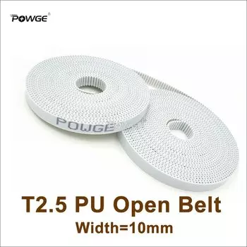 Ремень ГРМ POWGE 10 метров T2.5 PU с открытым концом, стандартная ширина = 10 мм, ремень T2.5 10, подходит для шкива ГРМ T2.5 для 3D-принтера, ЧПУ RepRap