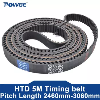 Ремень ГРМ POWGE HTD, 5 м, Lp = 2460 2500 2525 2600 2645 2650 2670 2730 2760 2800 2850 2900 2910 3000 3020, ширина 10-50 мм, резина