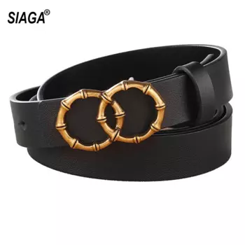 Ремень из коровьей кожи с двойной пряжкой, 2,8 см