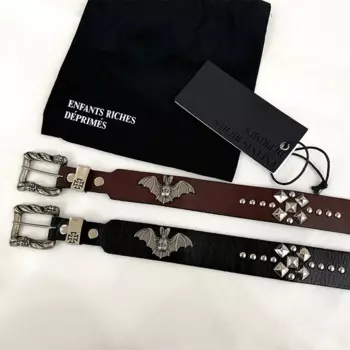 Ремень из натуральной кожи, глянцевый, Y2k