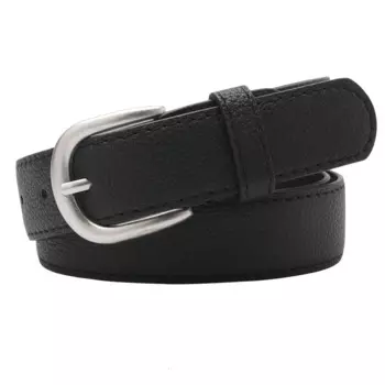 Ремень кожаный женский с металлической пряжкой