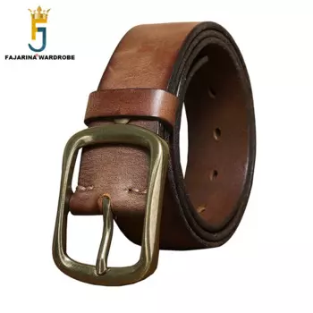 Ремень мужской из 100% воловьей кожи, латунь