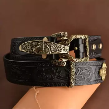 Ремень мужской из натуральной кожи, 3,8 см