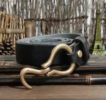 Ремень мужской из натуральной кожи, 3,3 см