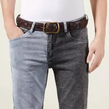 Ремень мужской из натуральной кожи, с пряжкой, 3,8 см